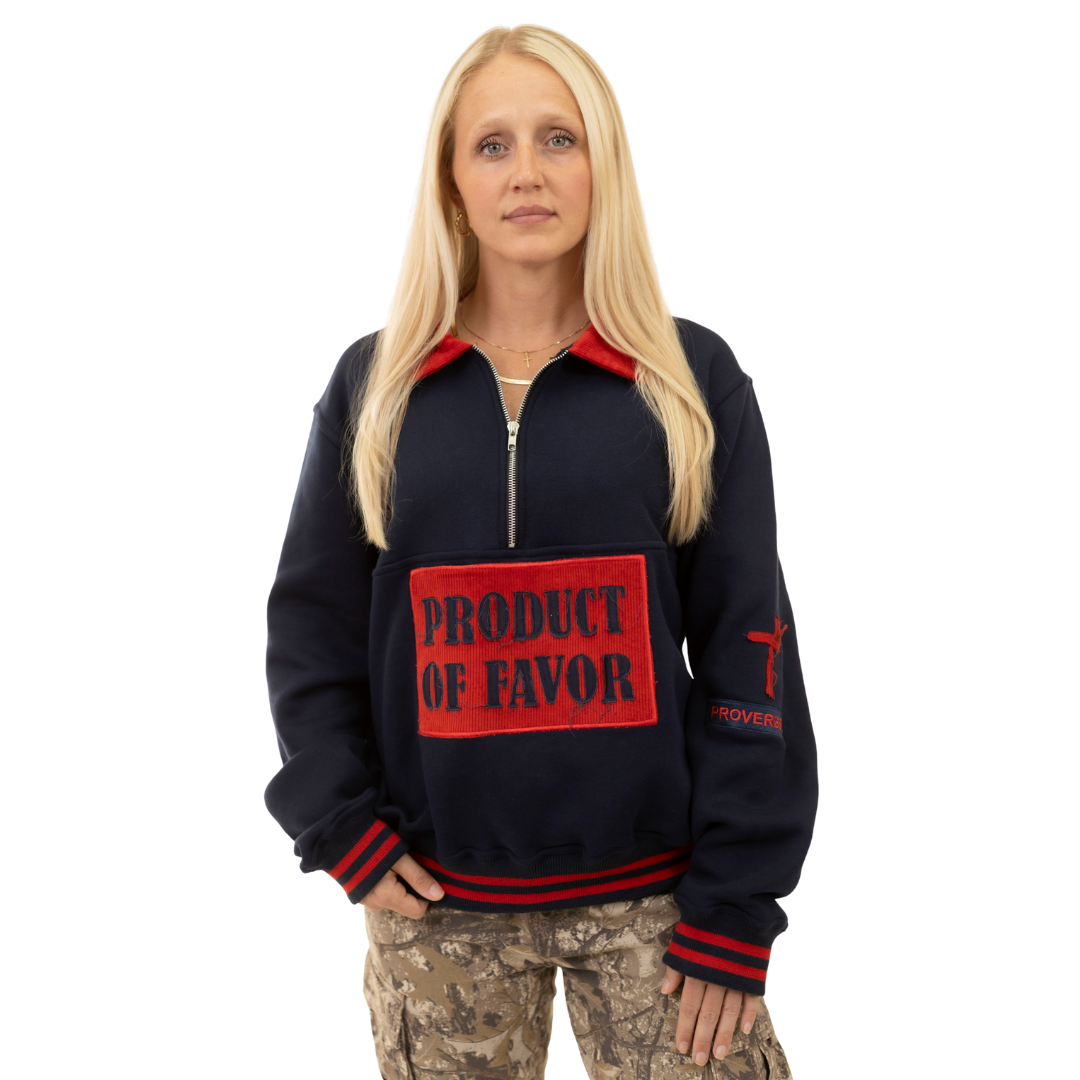 Product Of Favor: Half-Zip Pullover (Navy)