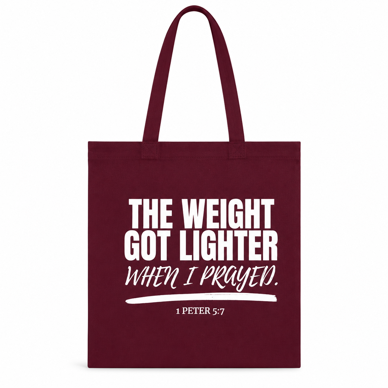 The Lighter Load Tote (White Print)