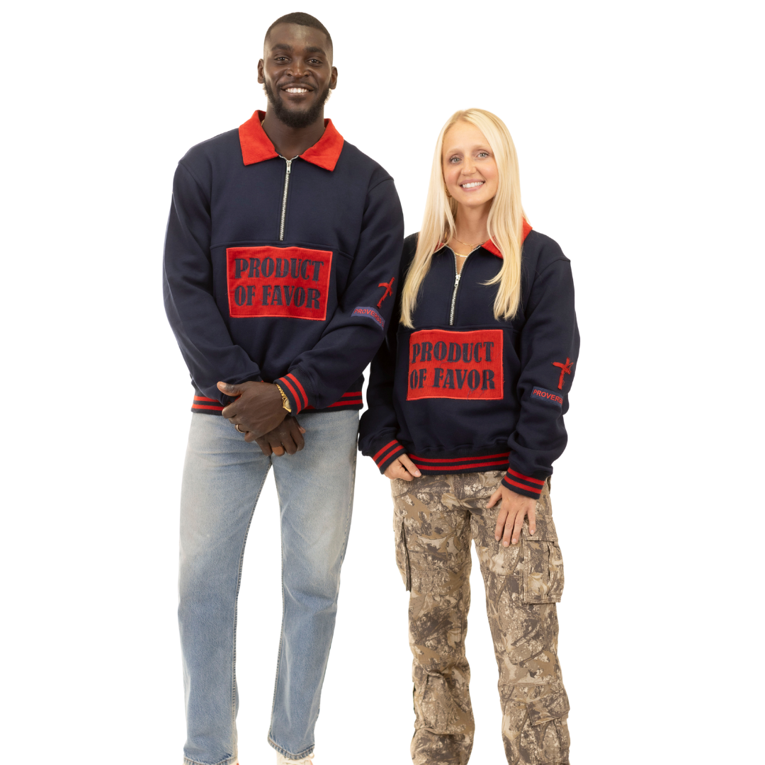 Product Of Favor: Half-Zip Pullover (Navy)