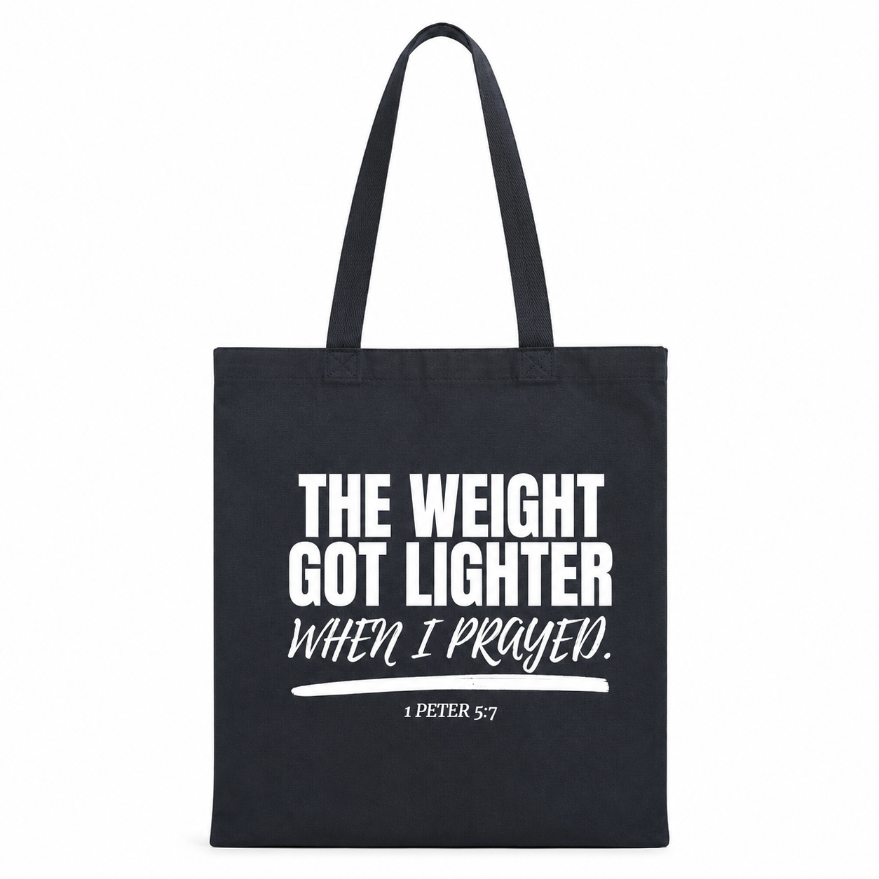 The Lighter Load Tote (White Print)