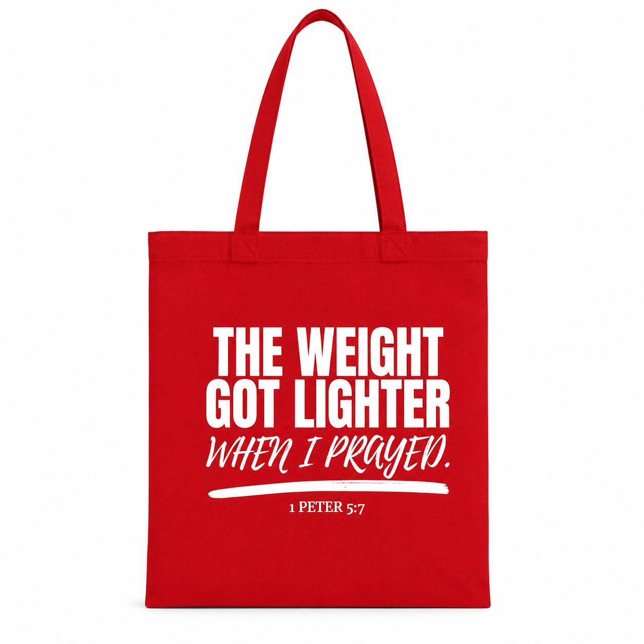 The Lighter Load Tote (White Print)