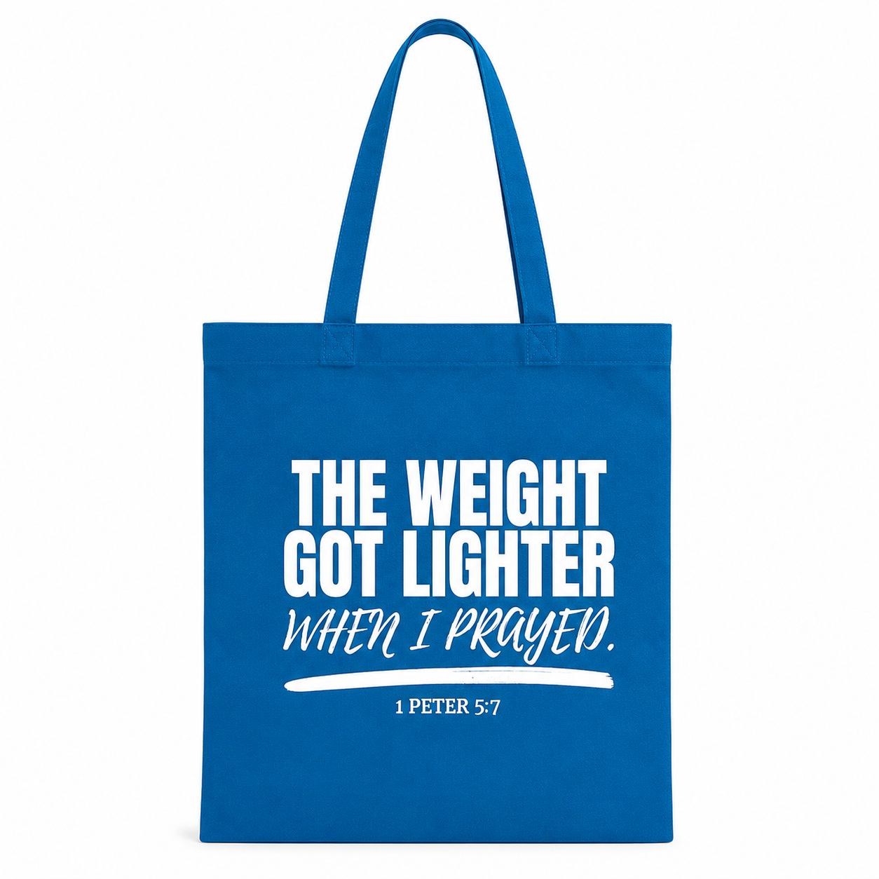 The Lighter Load Tote (White Print)