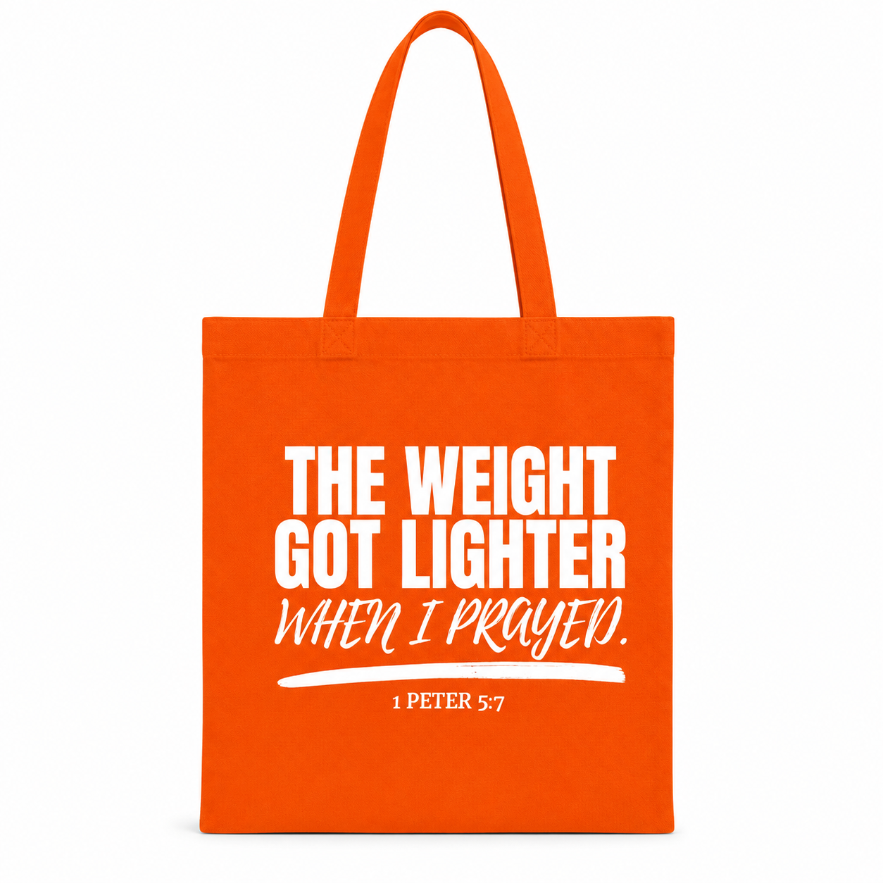 The Lighter Load Tote (White Print)